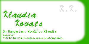 klaudia kovats business card